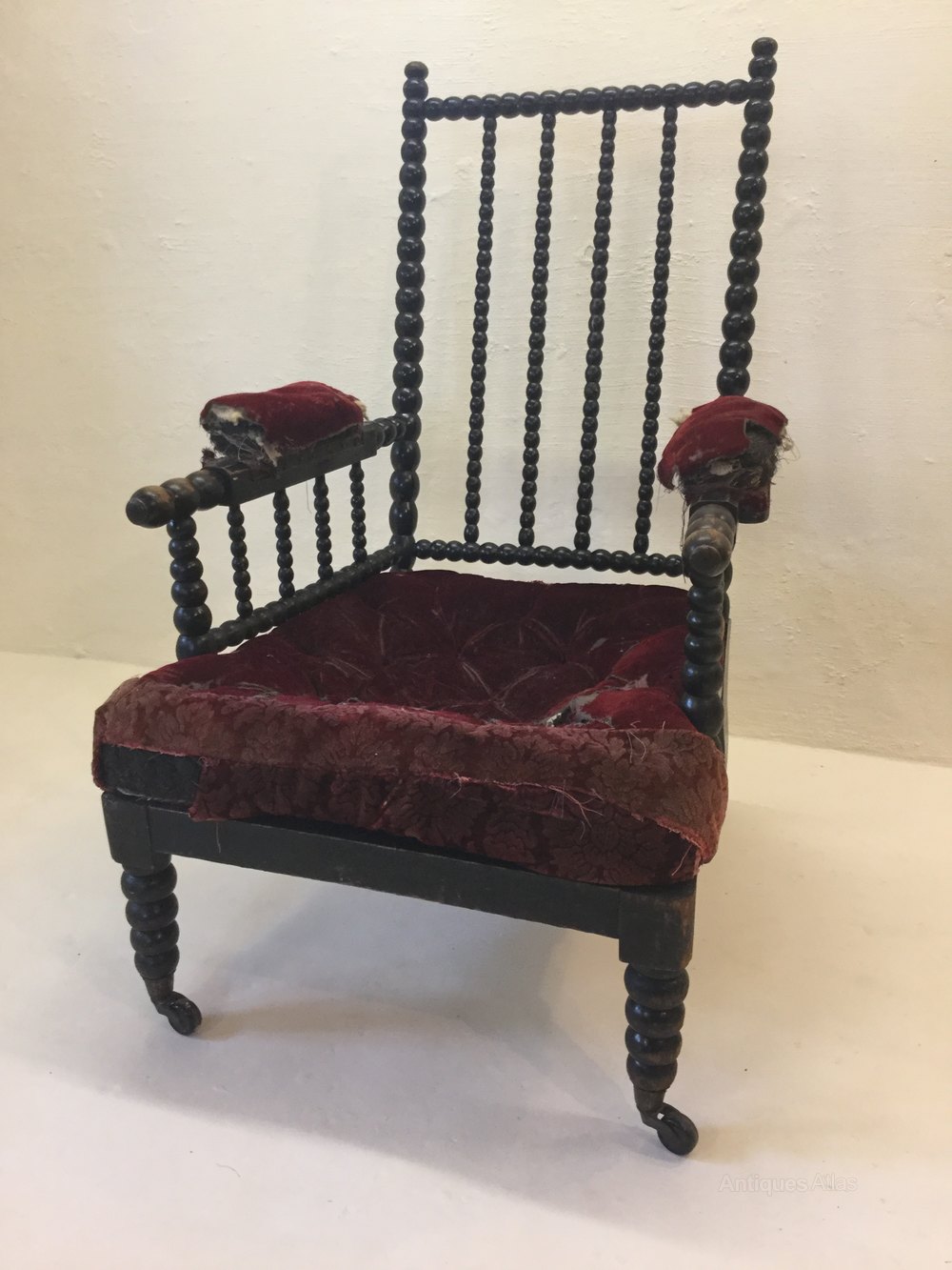 19th Century Ebonised Bobbin Armchair Antiques Atlas