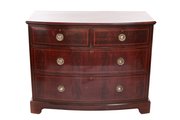 Antique Mahogany Inlaid Bowfront 4 Drawer Chest