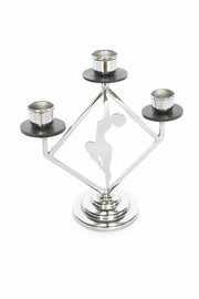 Art Deco Chrome Silhouette Lady Candleabra 1930s
