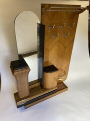 Art Deco Oak & Ebonised Hall Stand/ Hat & Coat Sta
