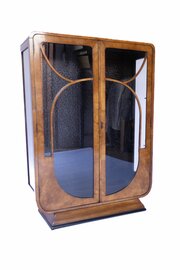 Art Deco Walnut Display Cabinet 1930s
