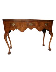 Burr Walnut 3 Drawer Side Table Circa 1930s