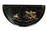 Chinoiserie  Decorated Demi Lune ConsoleTable