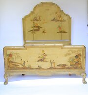 Fine Chinoiserie Decorated Double Bed Circa 1900