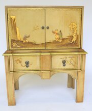 Fine Chinoiserie Decorated  Bedside Cupboard Circa