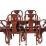 Fine Mahogany & Carved Dining Table & set 6 Dining