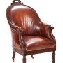 Fine Mahogany & leather library chair, in the Mann