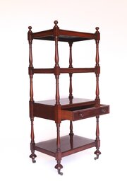 Mahogany 4 Tier Whatnot With Single Drawer, Circa 