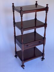 Mahogany 4 Tier Whatnot With Single Drawer, Circa 