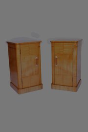 Pair Art Deco Maple Bedside Cupboards 1930s