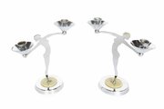 Pair Art Deco Silhouette Lady  Candlesticks 1930s