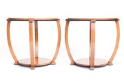 Pair Art  Deco Oak Lamp Tables, Circa 1930s