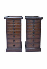 Pair Victorian Mahogany Multi Drawer Chests