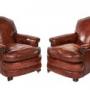 Pair  Quality Edwardian Leather Club chairs