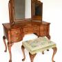 Queen Anne Style Burr Walnut Dressing Table C.1930