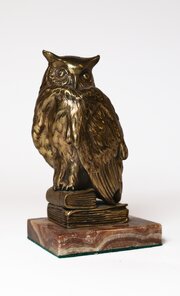 Victorian Gilt Bronze Owl Paperweight