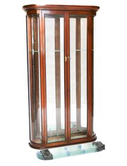 Victorian Mahogany Bow Sided Shop Display Cabinet