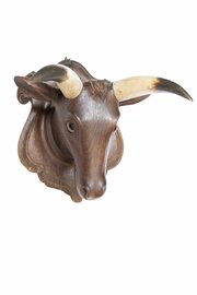 Victorian Oak Carved Cows Head Butchers Shop