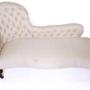 Victorian Rosewood & upholstered chaise longue