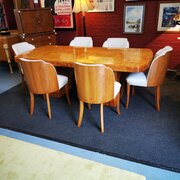 Epstein Art Deco Walnut Dining Table,chairs C 1930