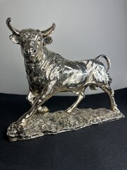 Hand Crafted Silver Plated Bull