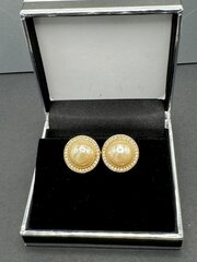 1980s Dior Gold Plated Pearl Rhinestone Earrings