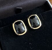 1980s Pair Of Christian Dior Gold & Onyx Earrings