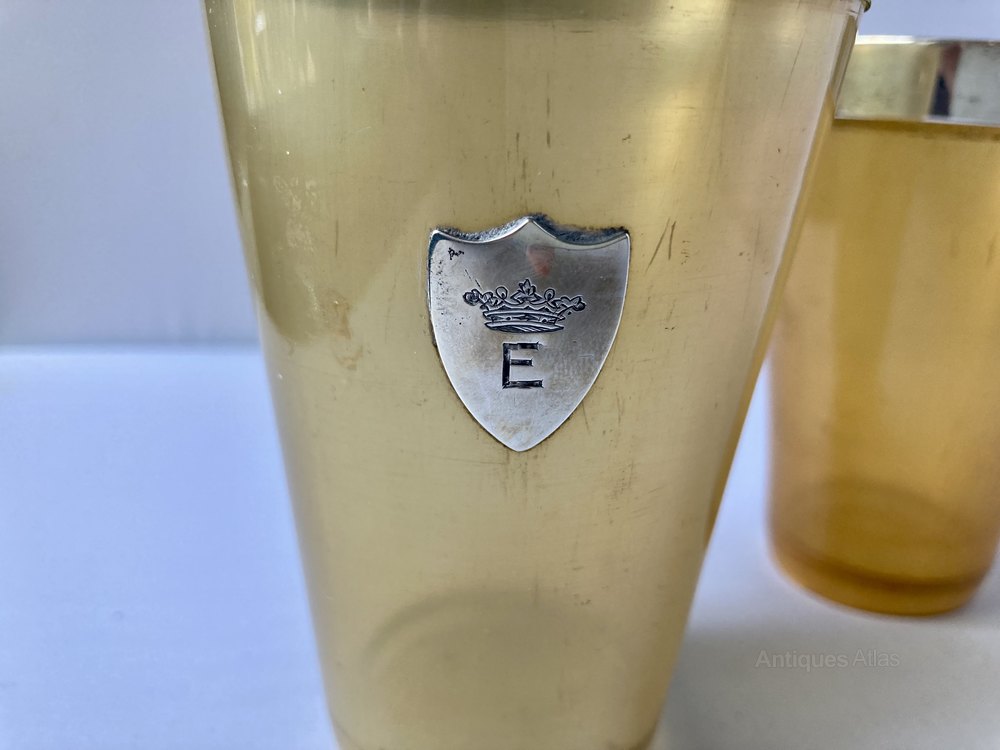 Antiques Atlas Pair Of Horn Beakers Silver Rim