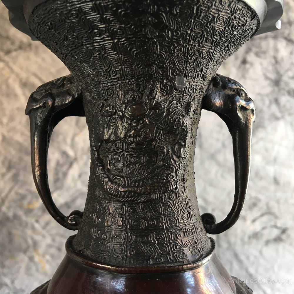 Antiques Atlas Pair Of Japanese Bronze Lamps Meiji Period