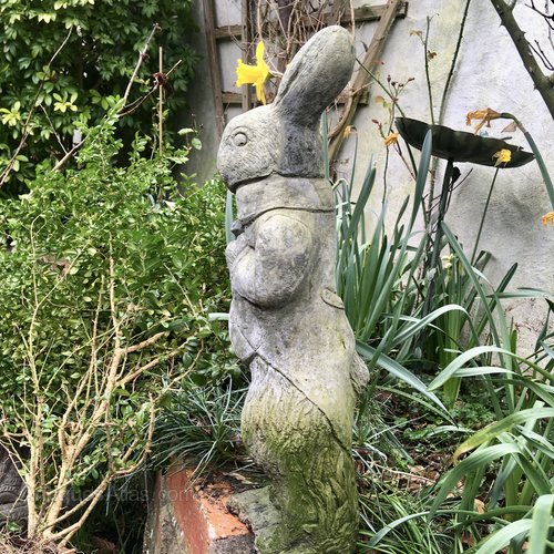 Antiques Atlas Vintage White Rabbit Garden Statue