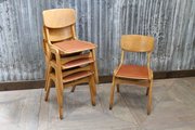 Original Wooden Ben Stacking Chairs Orange