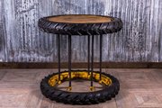 Vintage Tractor Wheel Poseur Table