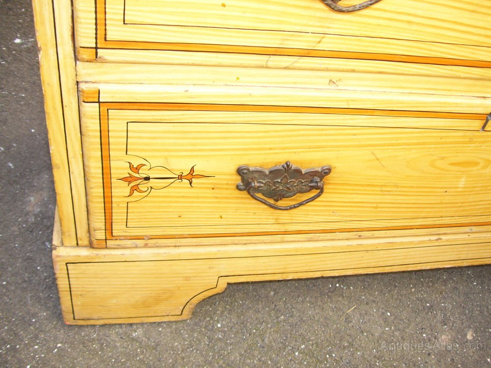 Antique Pine Scumbled Chest Of Drawers Antiques Atlas