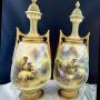 Royal Worcester pair of vases signed Harry Davis