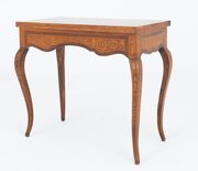 Amazing French Walnut Inlaid Games Table