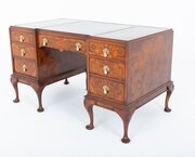 Burr Walnut Queen Anne Style Desk