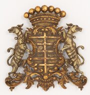 Carved Hardwood Armorial Shield