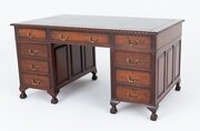 Chippendale Style Mahogany Pedestal Desk