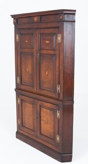Georgian Oak Panelled Cornet Cabinet