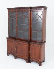 Georgian Style Mahogany Breakfront Bookcase