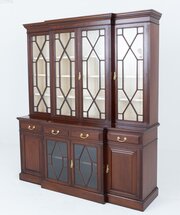 Imposing Victorian Mahogany Breakfront Bookcase