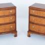Pair of Burr Walnut Bow Bedside Chests
