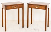 Pair Of Mahogany End Tables With Georgian Influence