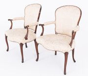 Pair Of Mahogany Hepplewhite Style Open Arm Chairs