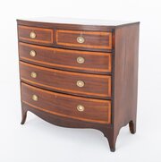 Regency Mahogany Bow Fronted Chest Of Drawers