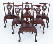 Set Of 6 Chippendale Style Irish Dining Chairs