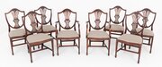 Set Of 8 (6 + 2) Mahogany Shield Back Dining Chair