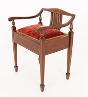 Sheraton Revival Mahogany Piano Stool