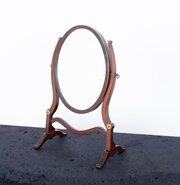 Sheraton Style Mahogany Oval Toilet Mirror