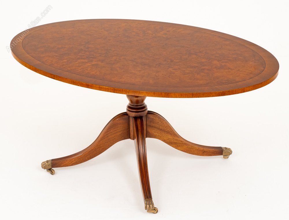 Stunning Burr Walnut Oval Coffee Table Antiques Atlas